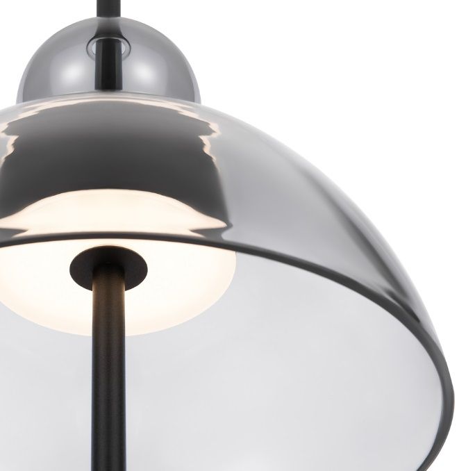 Wisząca lampa LED Bangkok z przydymionego szkła