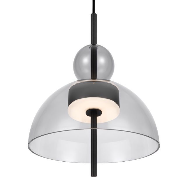 Wisząca lampa LED Bangkok z przydymionego szkła