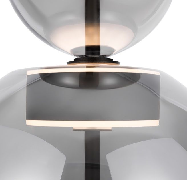 Wisząca lampa LED Bangkok z transparentnym, szarym kloszem