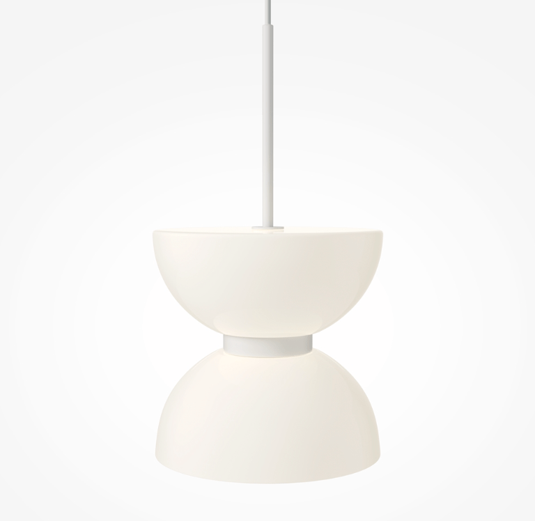 Wisząca lampa LED w białym kolorze, inspirowana stylem wabi sabi Kyoto