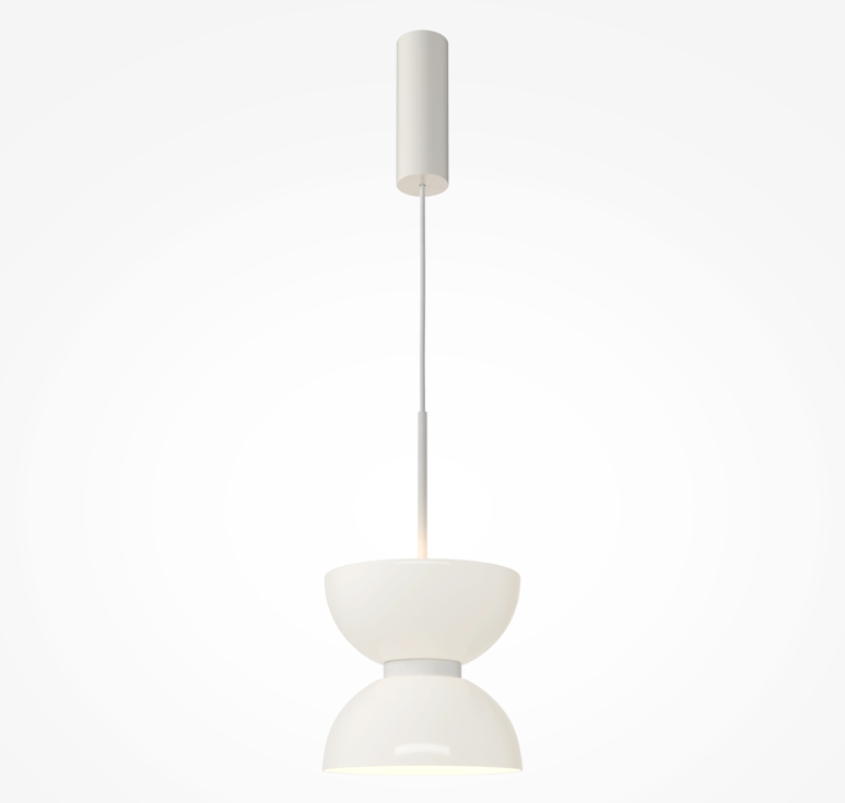 Wisząca lampa LED w białym kolorze, inspirowana stylem wabi sabi Kyoto
