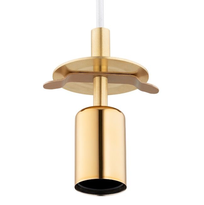 Wisząca lampa Paloma marki Argon w kolorze białego mosiądzu ze złotą kulą