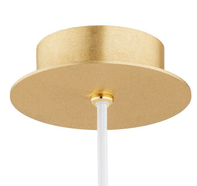 Wisząca lampa Paloma marki Argon w kolorze białego mosiądzu ze złotą kulą