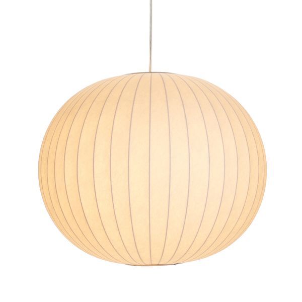 Wisząca lampa Silk 50 o okrągłym kształcie z białej tkaniny