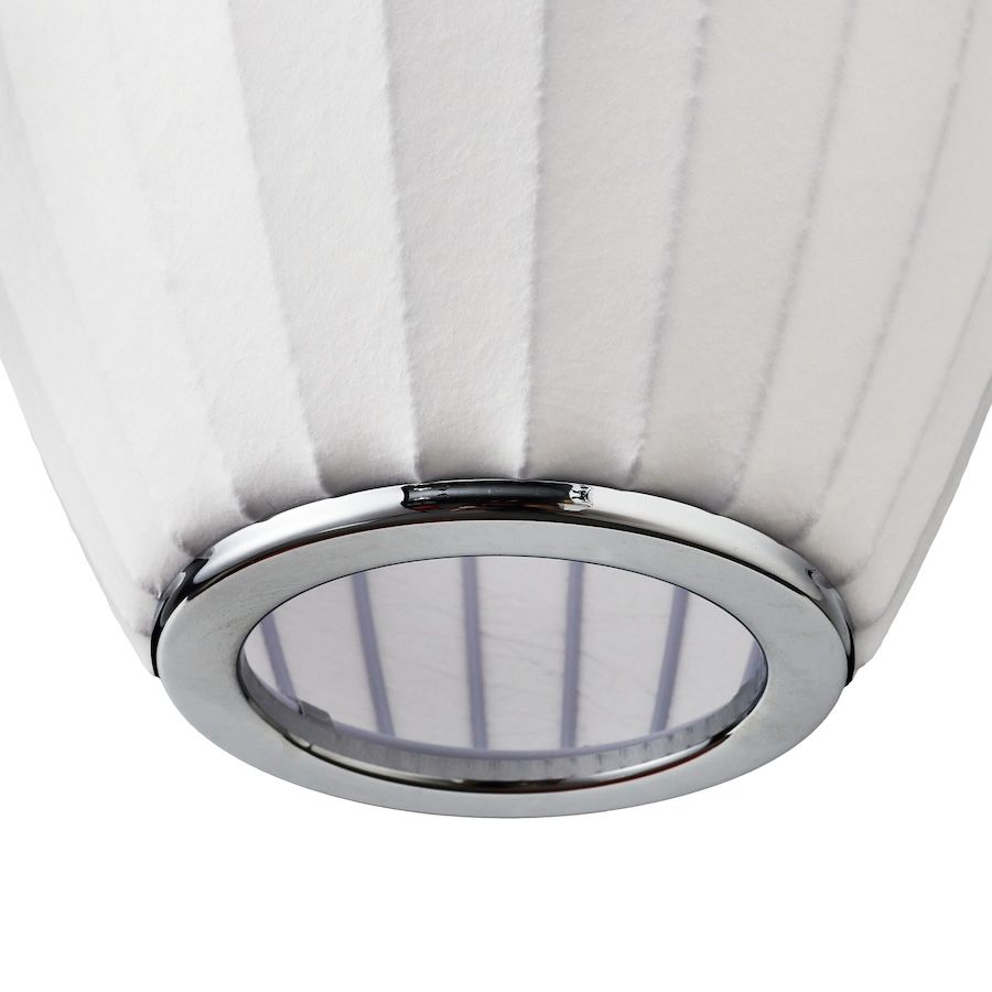 Wisząca lampa Silk Barrel 60 z tkaninowym kloszem w kształcie beczki