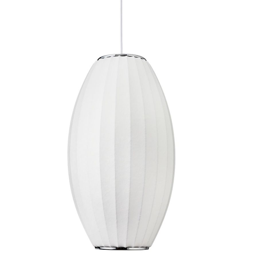 Wisząca lampa Silk Barrel 60 z tkaninowym kloszem w kształcie beczki