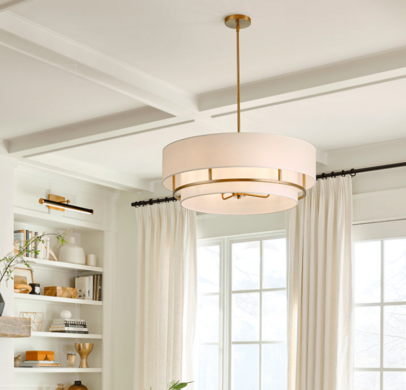 Wisząca lampa sufitowa Graham 4 w kolorze lakierowanego mosiądzu z możliwością regulacji