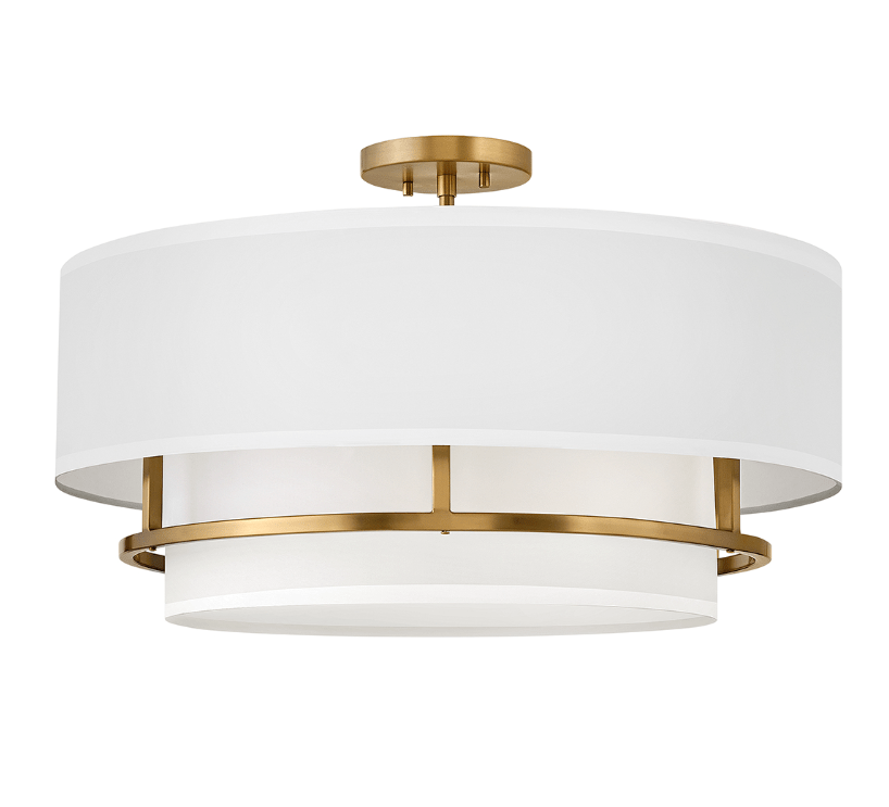 Wisząca lampa sufitowa Graham 4 w kolorze lakierowanego mosiądzu z możliwością regulacji