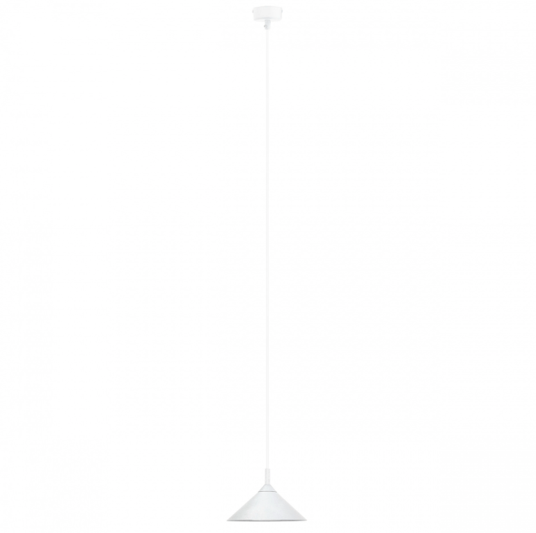 Wisząca lampa w kształcie stożka w kolorze białym, model No Ai