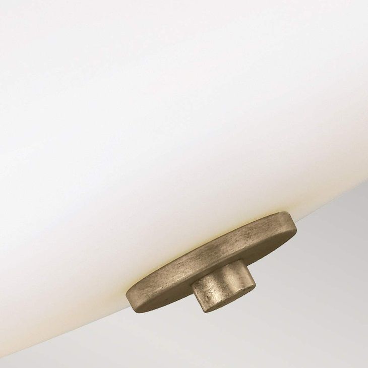 Złoty półplafon Evington z dekoracyjną opalową kulą