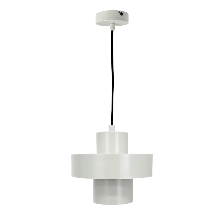 Dekoracyjna wisząca lampa Stoke 20 w białym kolorze o geometrycznym kształcie