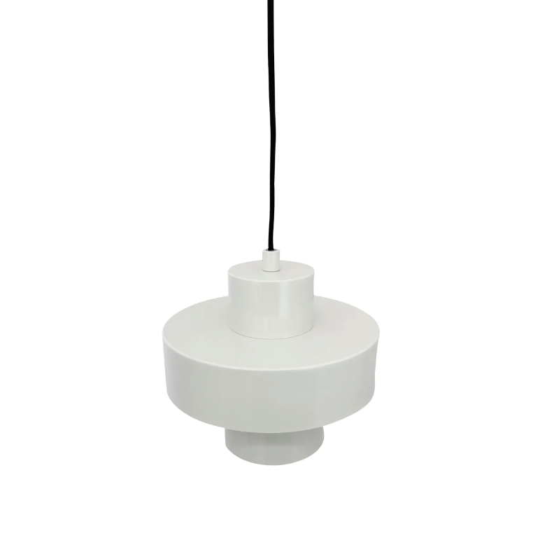 Dekoracyjna wisząca lampa Stoke 20 w białym kolorze o geometrycznym kształcie