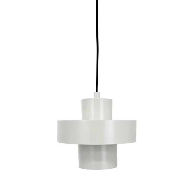 Dekoracyjna wisząca lampa Stoke 20 w białym kolorze o geometrycznym kształcie