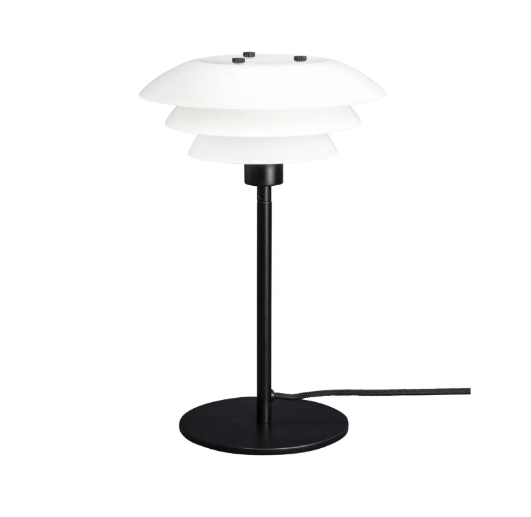 Duńska nocna lampka Morph 20 do sypialni ze szklanym kloszem