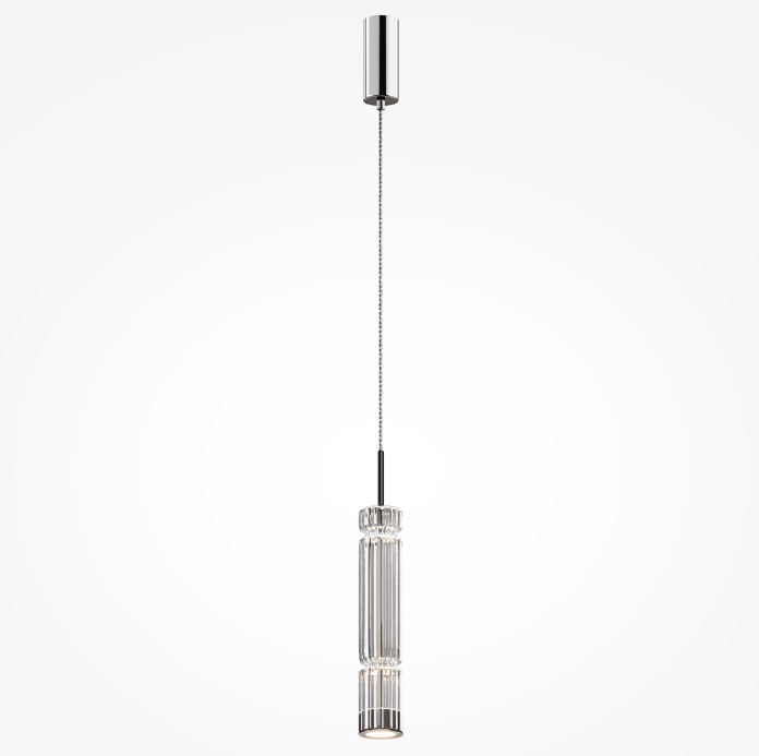 Elegancka wisząca tuba szklana Ordo LED nad wyspę
