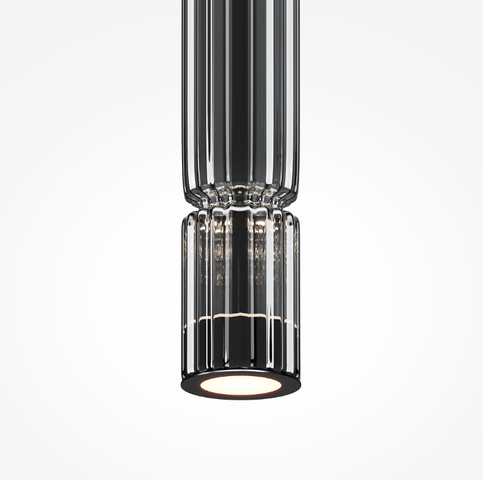 Smukła wisząca lampa Ordo LED z czarnego szkła