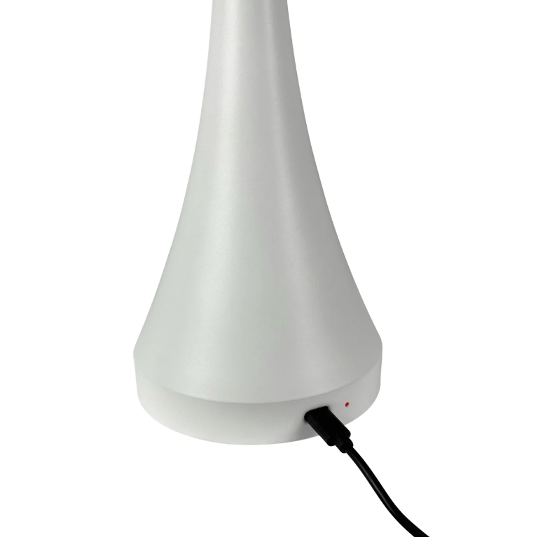 Mobilna biała lampka stołowa Vienna LED z możliwością ładowania przez USB