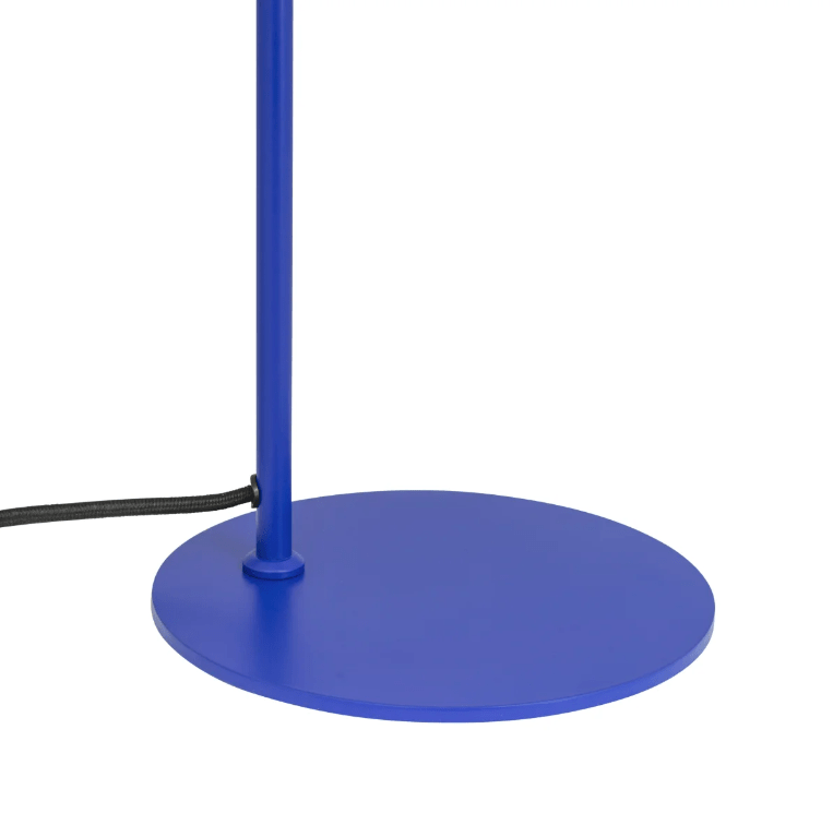 Regulowana niebieska lampa nocna Cale na stolik do sypialni