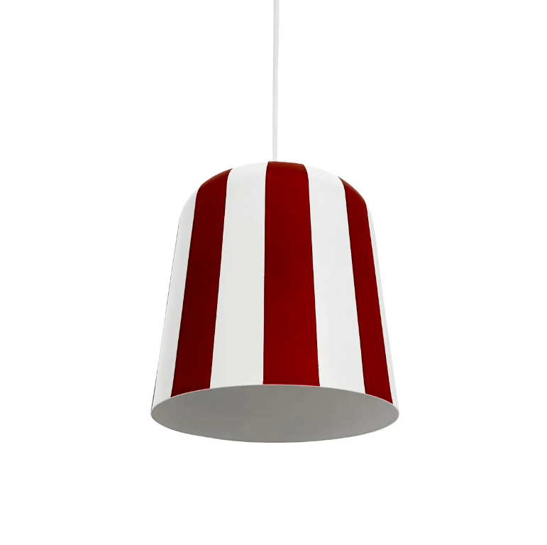 Skandynawska lampa wisząca Gry Fager w odcieniach bordo i bieli