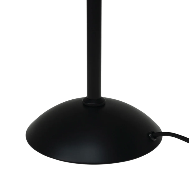 Stylowa lampa stołowa Riflet w biało-czarnej kolorystyce z ryflowanego szkła