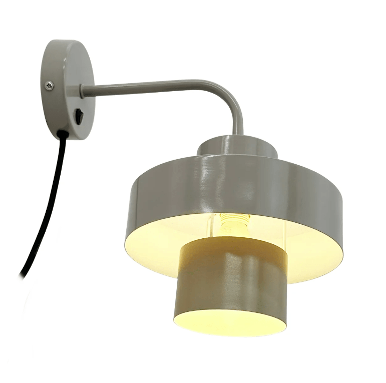 Szary kinkiet Stoke z trzema cylindrycznymi kloszami