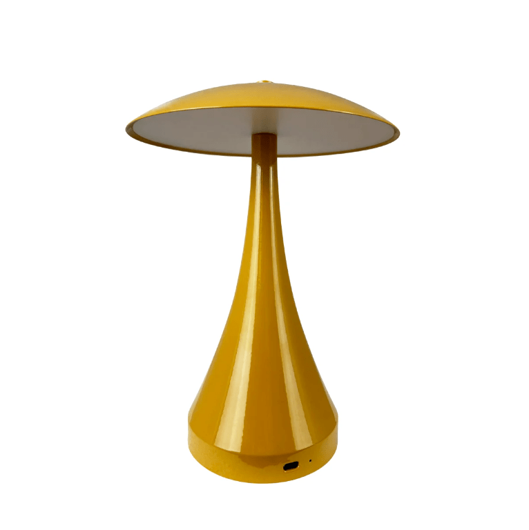 Żółta nocna lampka Vienna LED w odcieniu curry z funkcją ściemniania i ładowaniem USB