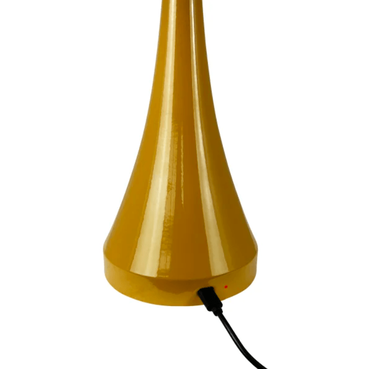 Żółta nocna lampka Vienna LED w odcieniu curry z funkcją ściemniania i ładowaniem USB