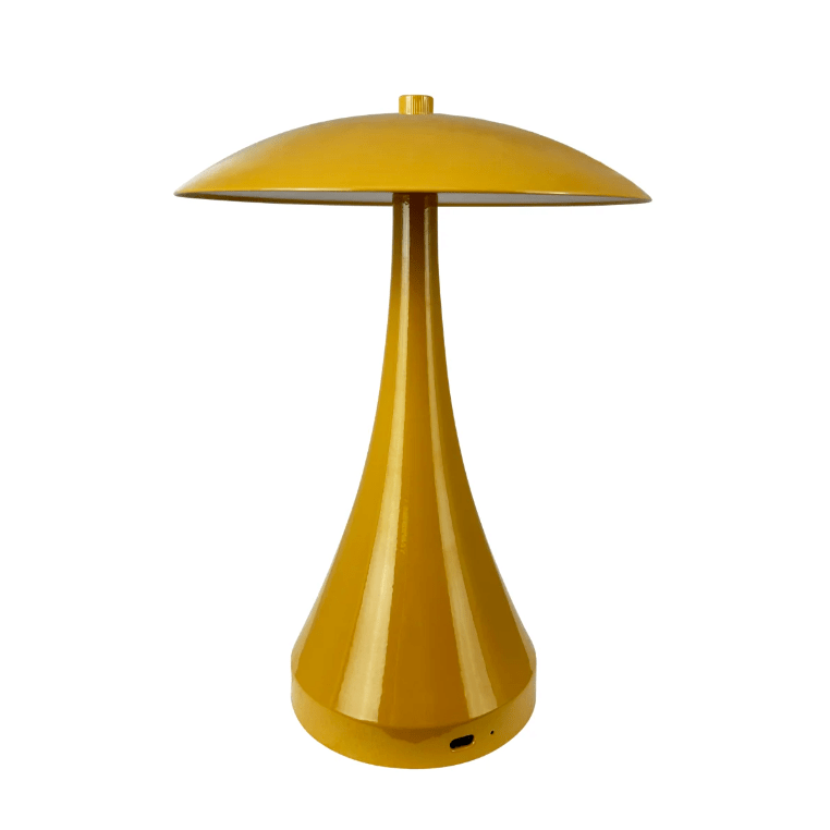 Żółta nocna lampka Vienna LED w odcieniu curry z funkcją ściemniania i ładowaniem USB