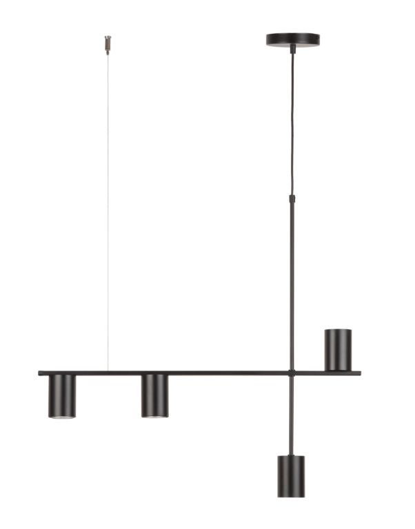 4-punktowa lampa wisząca Kinetis - czarne tuby