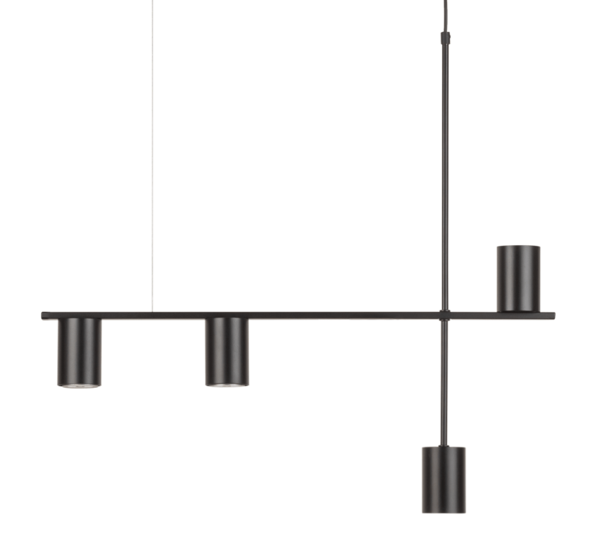 4-punktowa lampa wisząca Kinetis - czarne tuby