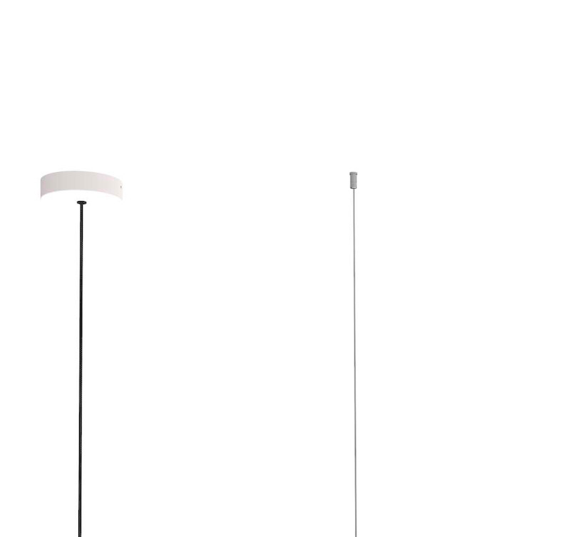 Biała, długa wisząca lampa LED Rimini 3000K nad stół