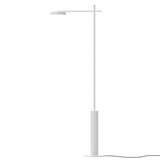 Biała podłogowa lampa stojąca LED Rafaela do salonu od Robin