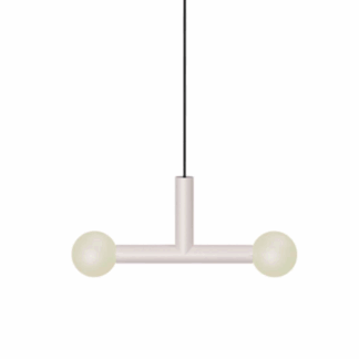 Wisząca lampa Rigoberta Trio w białym kolorze z dwiema kulami