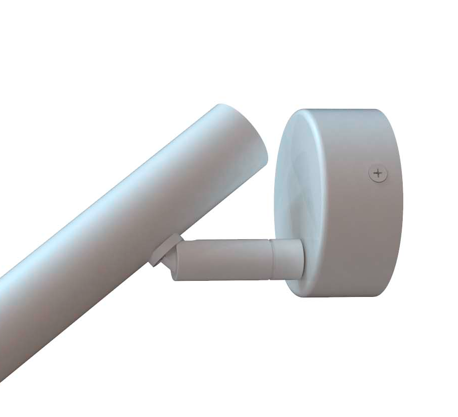 Biały kinkiet Rui w formie cienkiej tuby LED, idealny do montażu przy łóżku