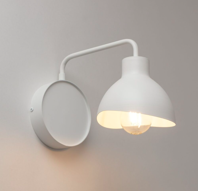 Nowoczesny biały kinkiet Etherea do sypialni