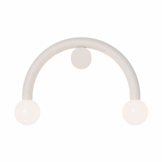 Biały, owalny kinkiet Rigoberta Curved od Robin