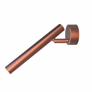 Brązowy, stylowy kinkiet Rui LED o smukłym, tubowym kształcie