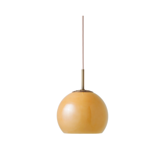 Wisząca lampa Ball Glass w bursztynowym odcieniu – elegancka szklana kula