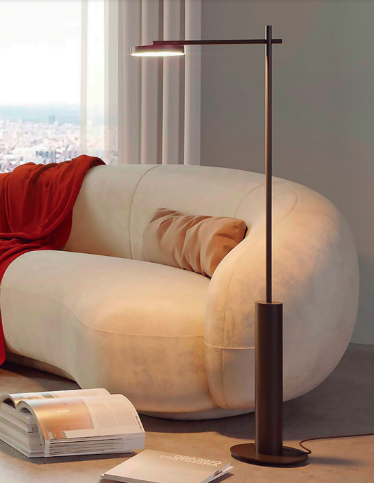 Czarna nowoczesna lampa podłogowa LED Rafaela by Robin