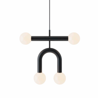 Elegancka, czarna lampa wisząca Rigoberta Duo Super Curved o designerskim charakterze