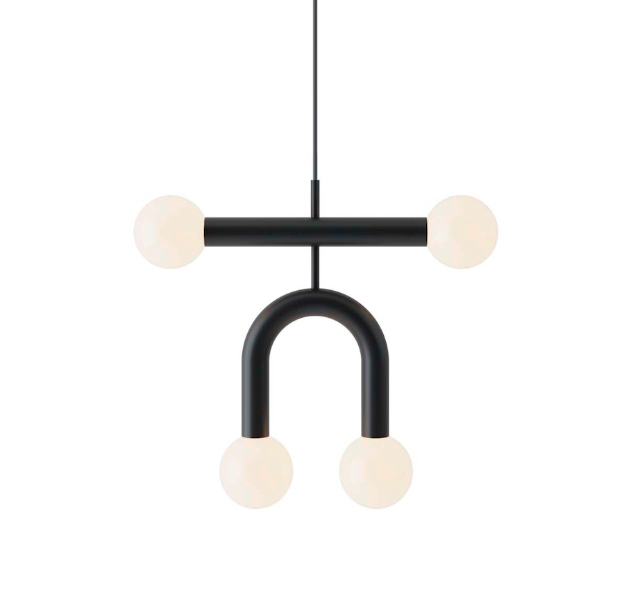 Elegancka, czarna lampa wisząca Rigoberta Duo Super Curved o designerskim charakterze