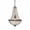 Czarna wisząca lampa w stylu art deco Island o średnicy 30 cm z kryształowymi łańcuszkami