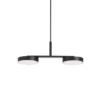 Czarna, nowoczesna lampa wisząca Rafaela Duo LED w płaskim designie Robin