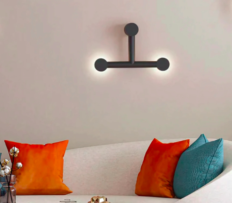 Czarny kinkiet Rigoberta Trio LED z efektem odbitego światła