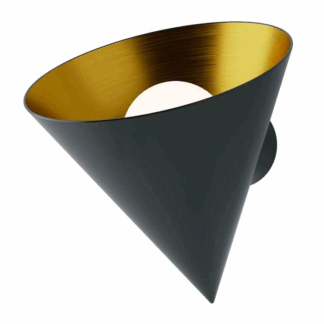 Czarny kinkiet w kształcie stożka Rubi Robin