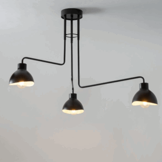 Czarny żyrandol Etherea w skandynawskim stylu z trzema regulowanymi ramionami