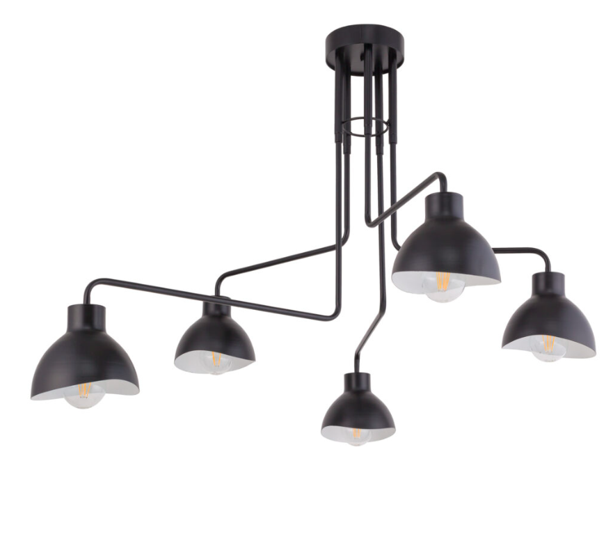 Nowoczesna i duża lampa wisząca Etherea z pięcioma punktami świetlnymi w stylu loftowym