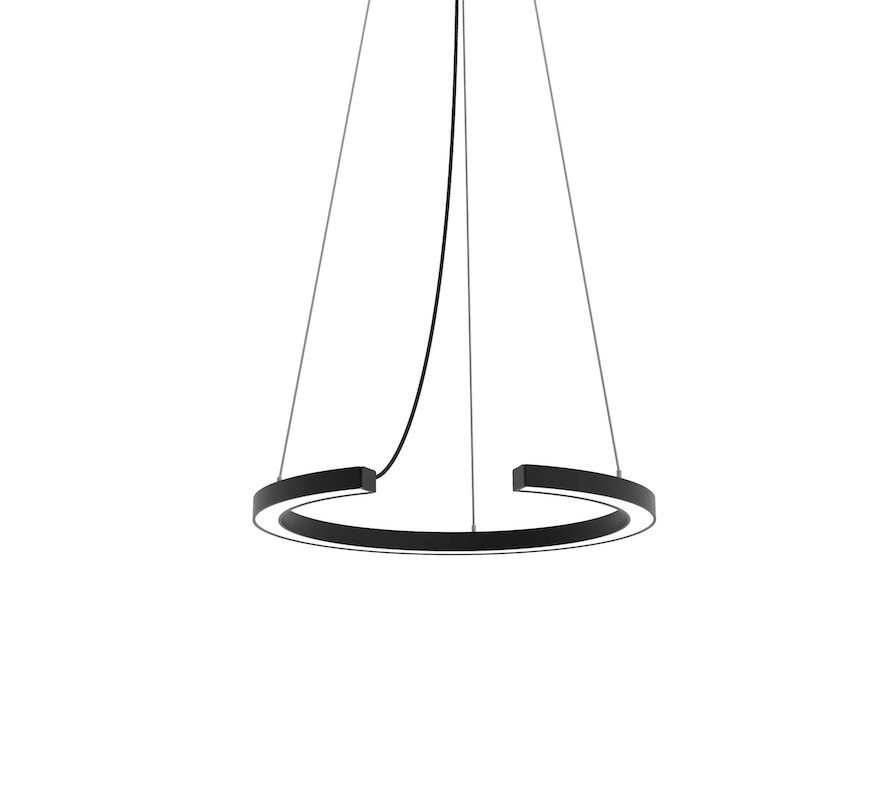 Nowoczesny żyrandol LED Roberta 50 w kolorze czarnym z obręczą