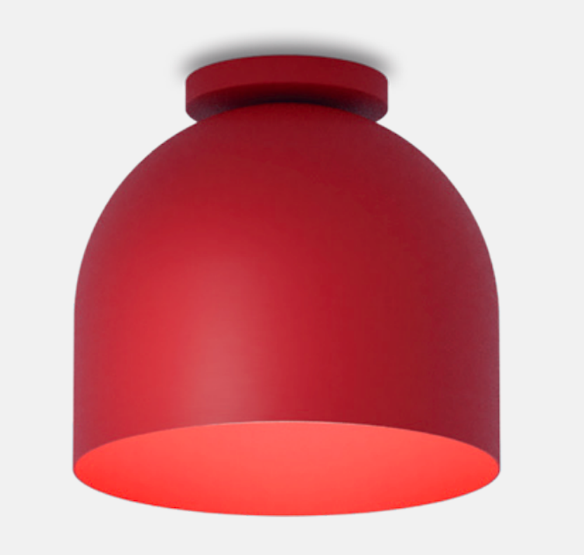 Czerwony plafon Rio w minimalistycznym stylu, ozdobiony odcieniem terracotty