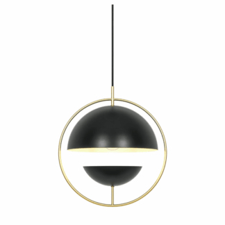 Stylowa lampa wisząca Tavia z dwoma okrągłymi kloszami, które efektownie rozpraszają światło